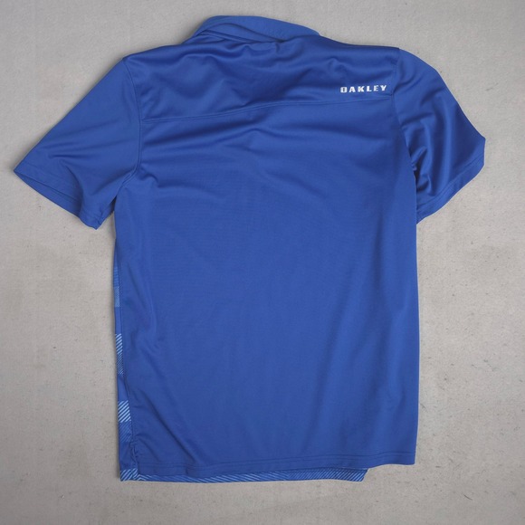 Oakley Men's Blue Striped Performance Golf Polo Shirt - Size M - Picture 7 of 8